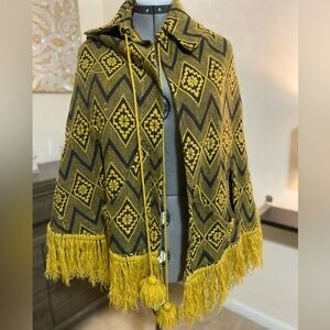 Vintage 70s Fringe Cape